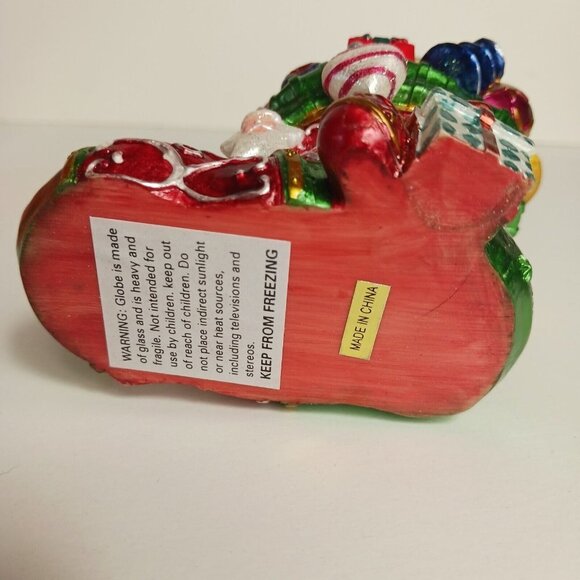 Christopher Radko Stocking Mini Snowglobe Christmas 4 x 4 Presents Santa Claus - Picture 8 of 12